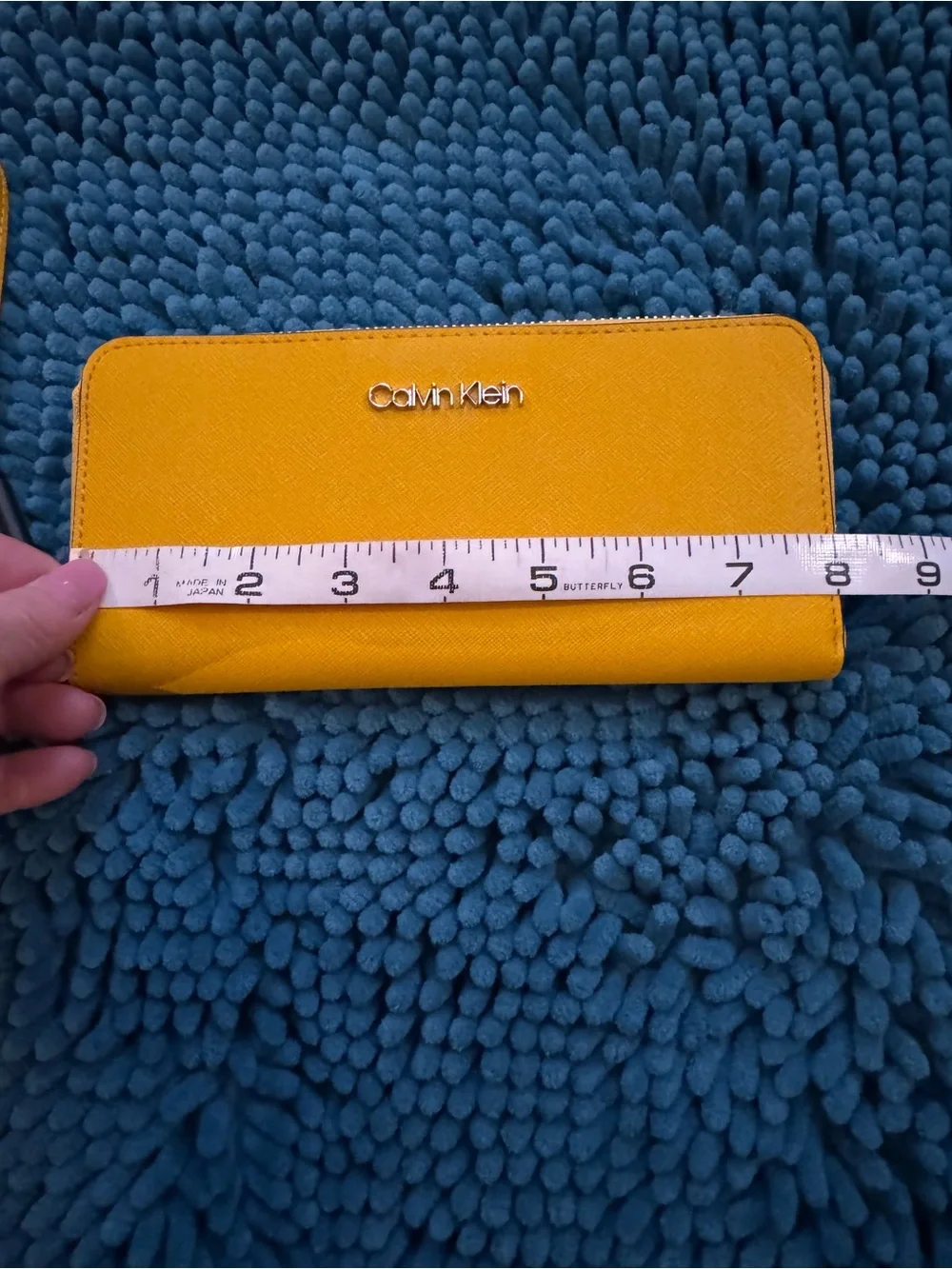 Calvin Klein Bright Yellow Zip-Around Wristlet